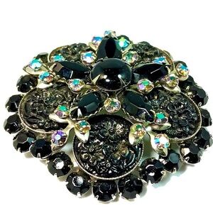 A GORGEOUS HUGE RHINESTONE BROOCH MID CENTURY VINTAGE